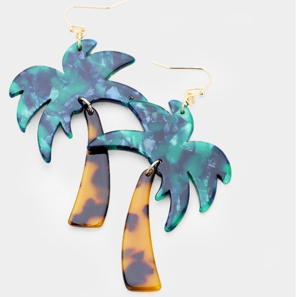 IN STOCK! Palm Tree Dangle Earrings - Picture 3 of 3
